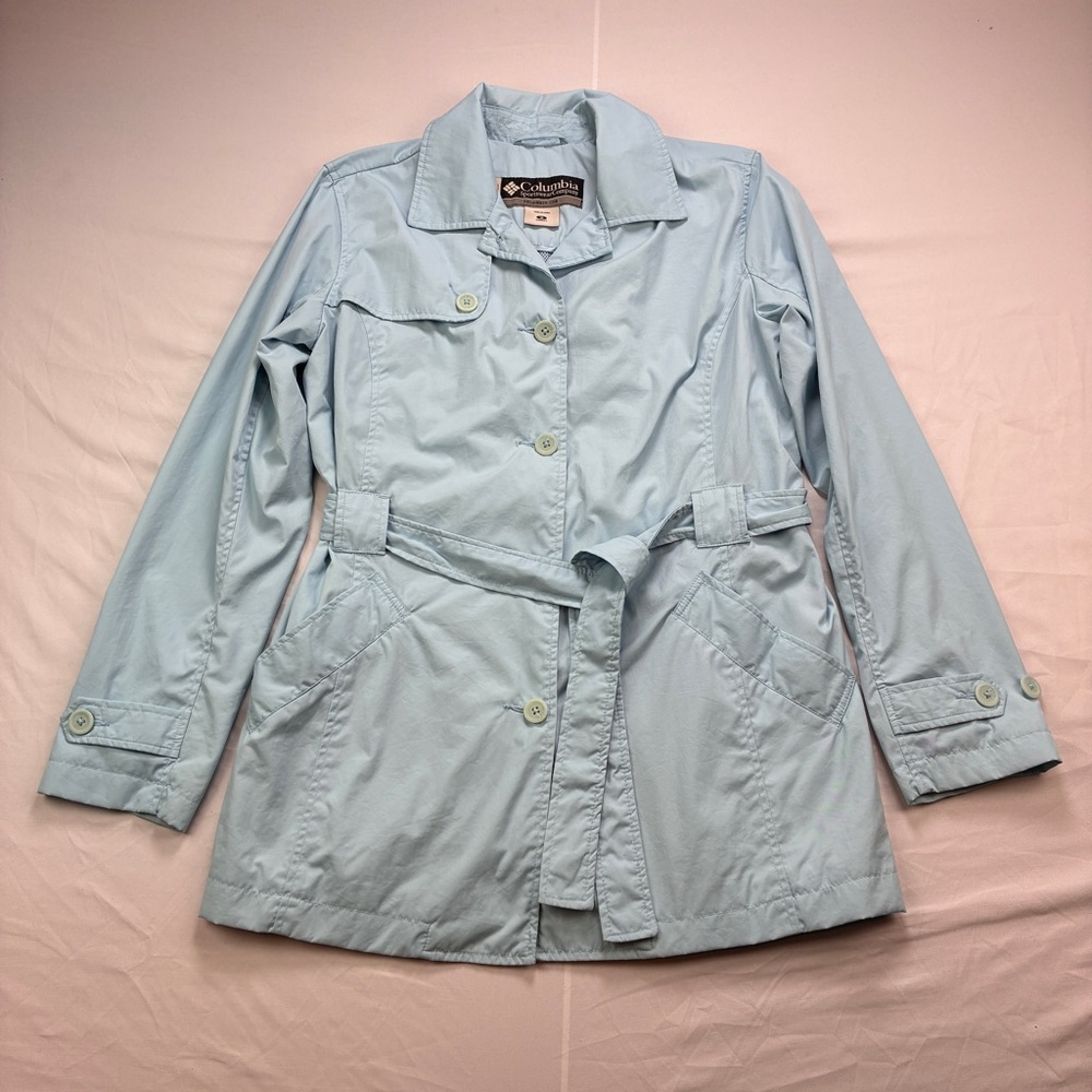 Columbia Women's Light Blue Trench Coat Windbreaker